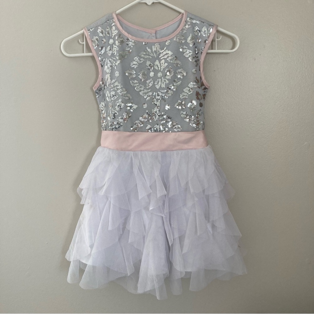 Jona Michelle Special Occasion Sparkle Embellished Mesh Dress Girls Size 5